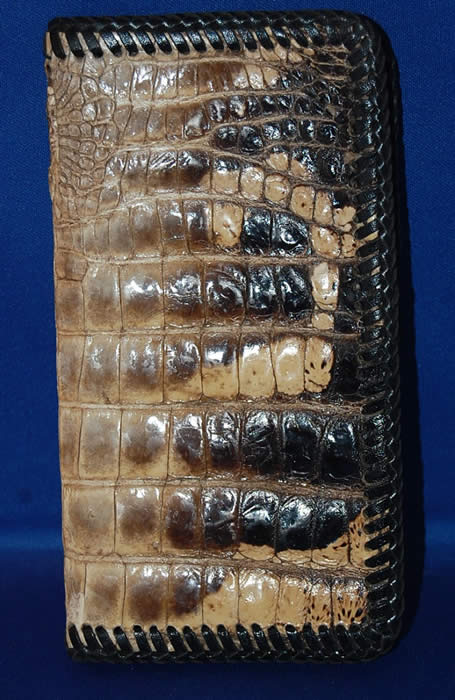 Natural Alligator Leather checkbook cover