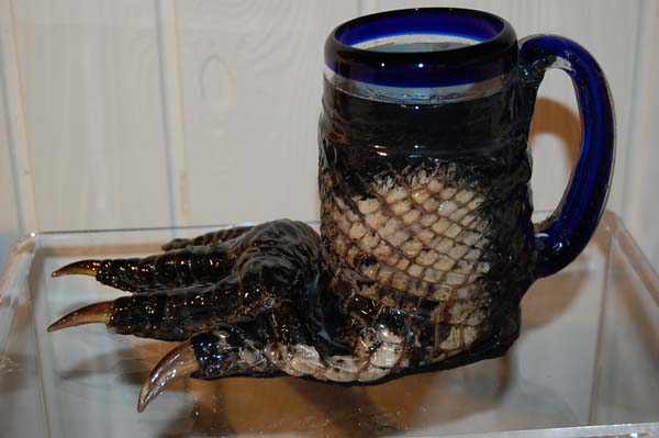 glass,mug,foot,feet,alligator,gator,cup